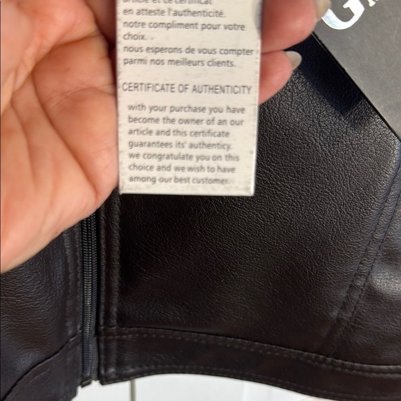 G A Milano NWT Black Faux Leather Bomber Jacket Sleek Fitted Design - Picture 13 of 15